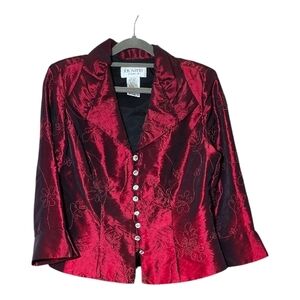 Chic Red Floral Blouse